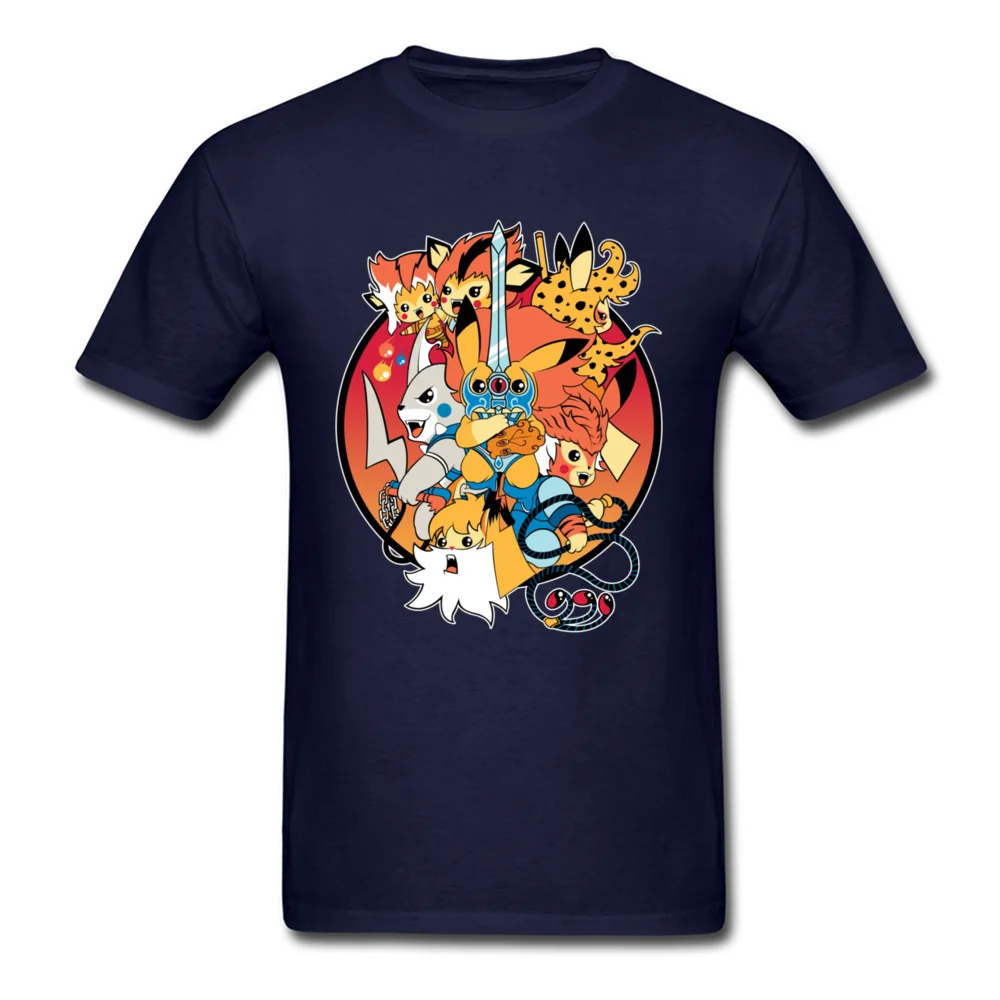 Lasting Charm Thundermice Hooooo Pokemon Sports T Shirt Men Pocket Monster Anime Tshirt Hip Hop Loose Streetwear - Color: Navy Blue