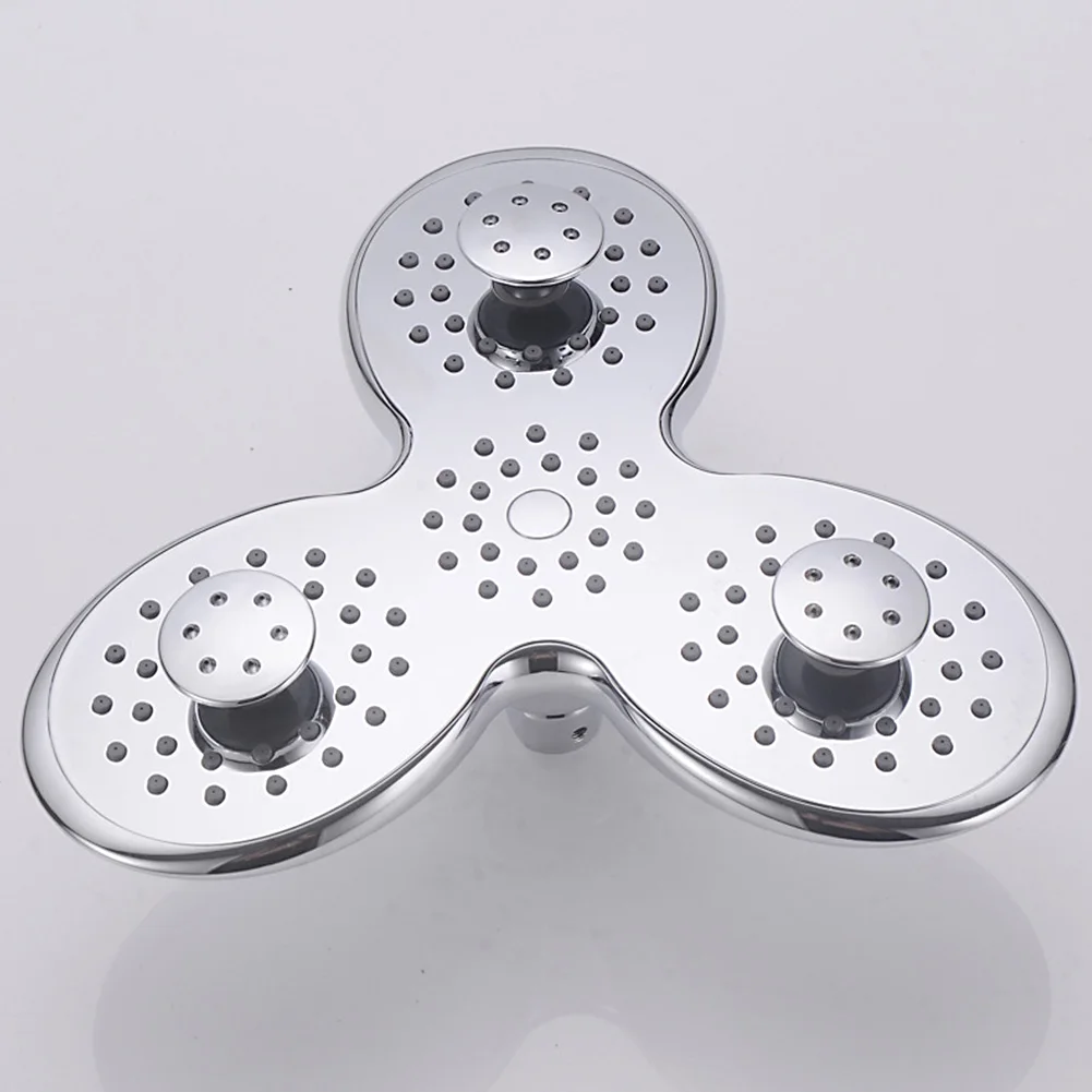 

Three-petal Type Washable Shower Water Saving Top Spray Bathroom ABS Plastic Electroplating Nozzle 3 Functions Durable Home