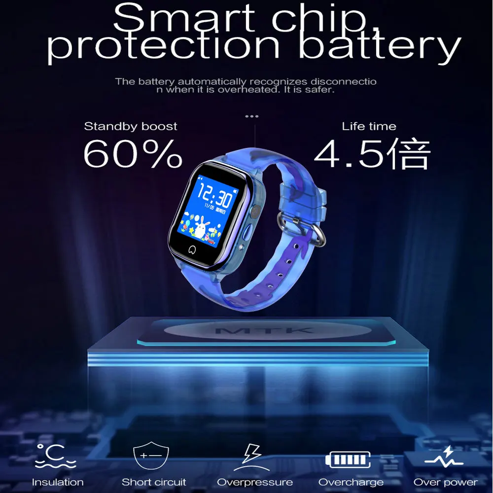 Дешево K21 смарт font b gps b font часы Детские 2019 новые IP68 Водонепроницаемый SOS телефон Детские умные часы детские часы подходят для sim карты IOS Android наручные часы