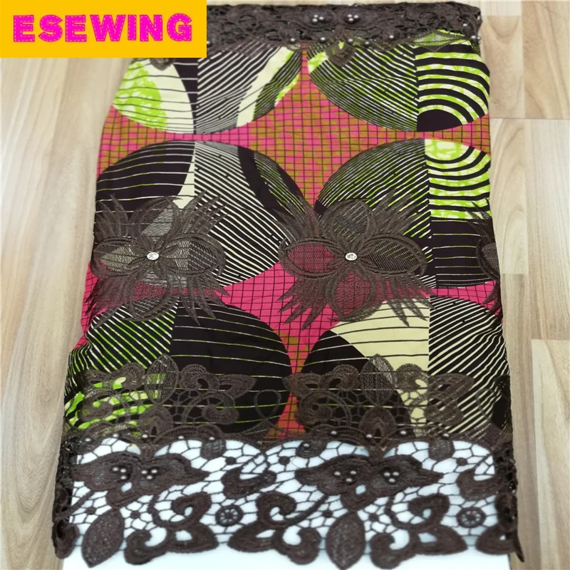 

Esewing African ankara wax lace Ankara lace With stones beautiful guipure cord lace Embroidered lace fabrics for Evening Dresses