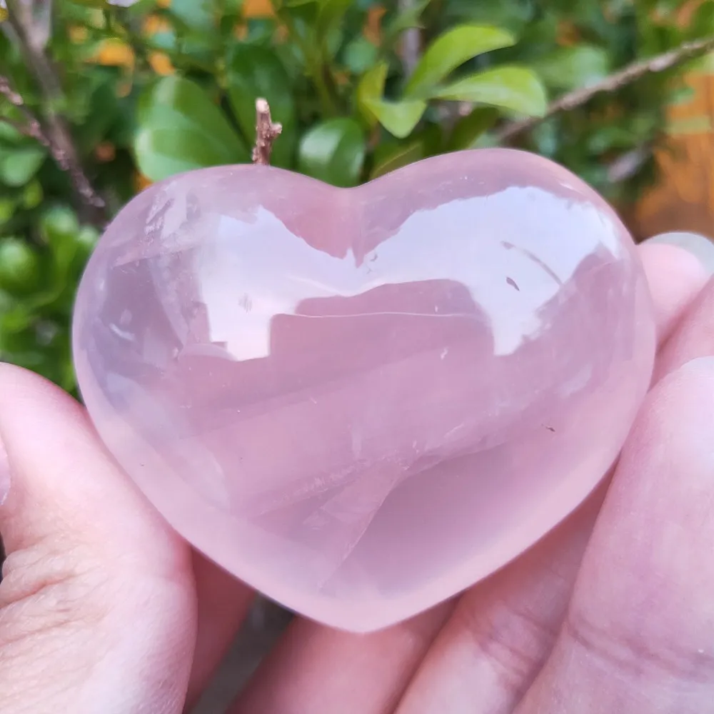 10*Natural Rose Quartz Crystal Heart Shaped Chakra Healing Love Gemstone Pink UK 