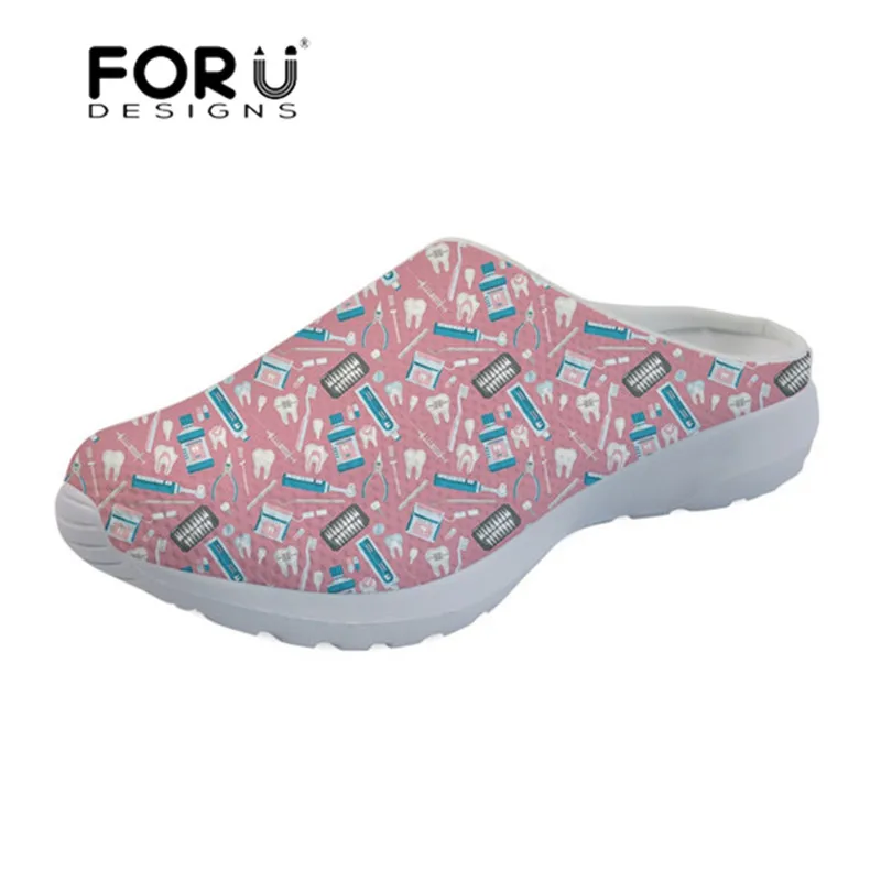 

FORUDESIGNS Summer Shoes Sandals Women Cute Dentist Printing Flat Sandals Slipper Female Girls Platform Mesh Sapato Feminino