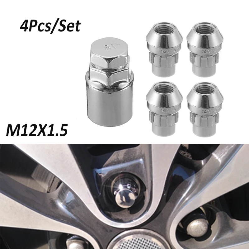

M12x1.5mm Anti Theft Car Wheel Lock Nuts 60 degree Tapered Security Bolts With Key Racing Lug Nuts Replacement Parts