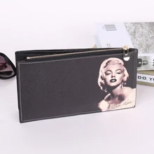 Sun 8 brand Bag arrival women famous designer brand clutch vintage classic marilyn monroe pattern hepburn cowhide wallet purse