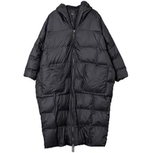 Зимняя куртка больших размеров, женская одежда, утепленная одежда из хлопка с капюшоном, парка Euroepan, длинная Кофта свободного кроя для женщин, LA041