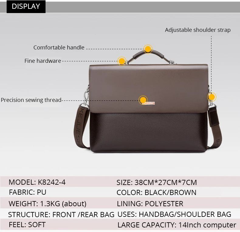 Мужской портфель, портфель, мужская сумка через плечо, сумки для ноутбука, искусственная кожа, сумка на плечо, Офисная сумка на ремне, сумка-мессенджер