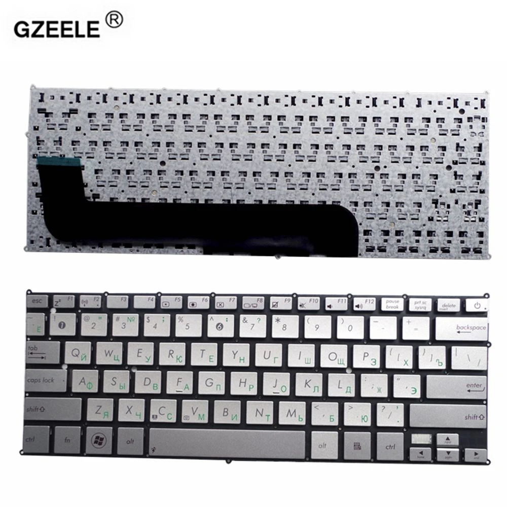  GZEELE New russian Keyboard RU for ASUS UX21E laptop Silver Keyboards replace notebook Without Fram