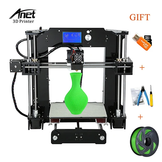 Anet A6 3d Принтер Комплект Reprap i3 3d принтер наборы DIY самостоятельная сборка 3D-принтер с высокой точностью большого размера настольный ЖК-экран - Цвет: A6-1KG Filament