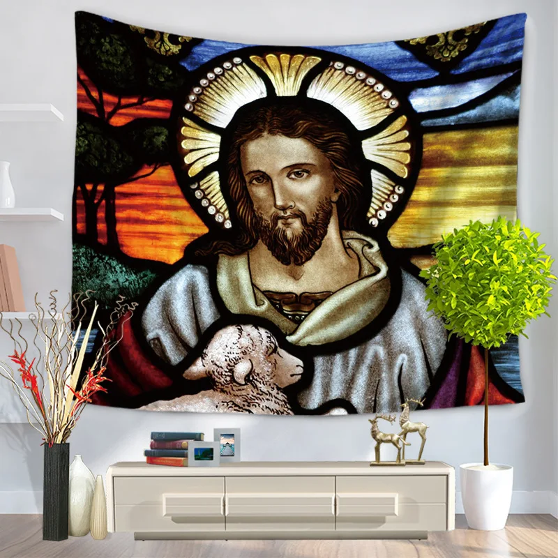 Новая МАНДАЛА ГОБЕЛЕН настенный Христос гобелен «Иисус» Религия домашние настенные декорации молитвенный коврик 130x150 см 200x150 см