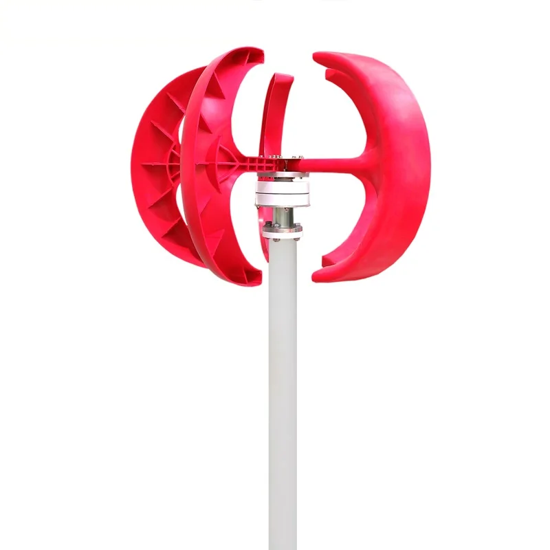 

Red Lantern Style Vertical Axis Wind Power Turbine Generator VAWT 200W 100W 300W DC 12V 24V with a Free Controller