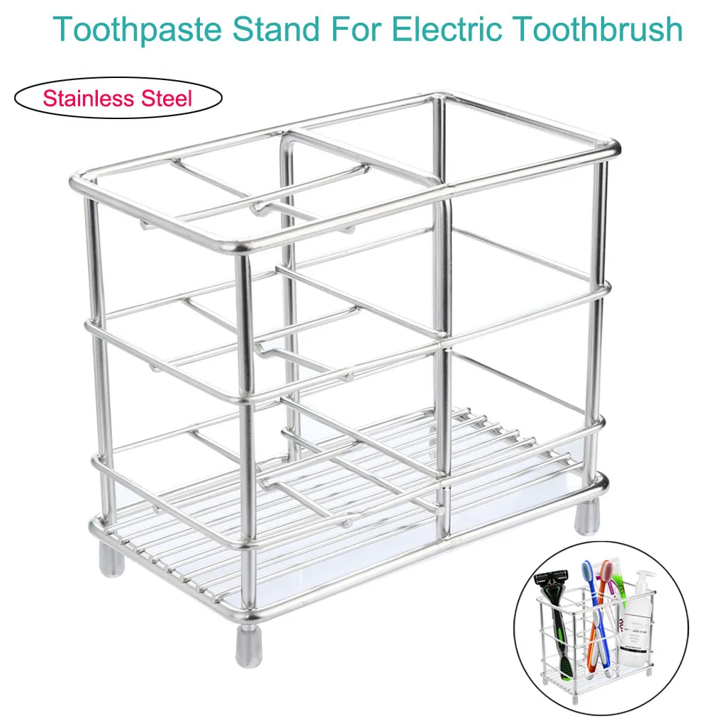 

Stainless Steel Toothbrush Holder Toothpaste Razor Stand Bathroom Organizer Tooth Brush Mug Storage Bathroom Accessories#40gy