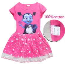 Высококачественное хлопковое платье принцессы вампира платье для девочек Vampirina 6156