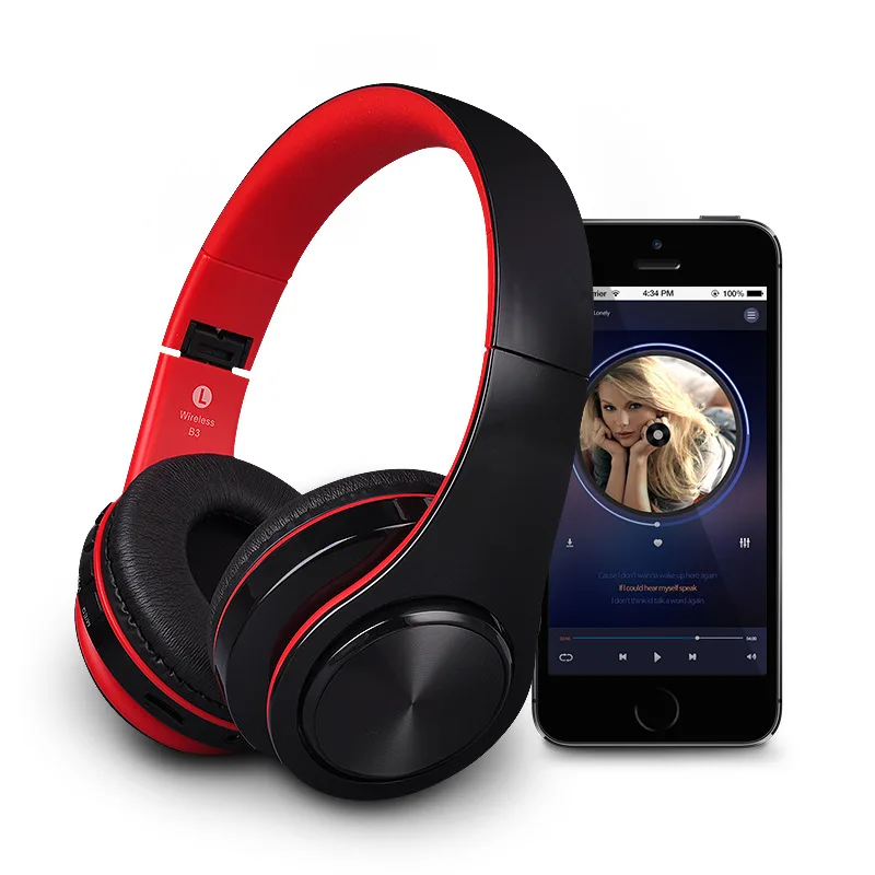

B3 Bluetooth 5.0 Wireless Headphones for Phones and Music with Earphones Active Noise Cancelling Foldable Headset Memory Card