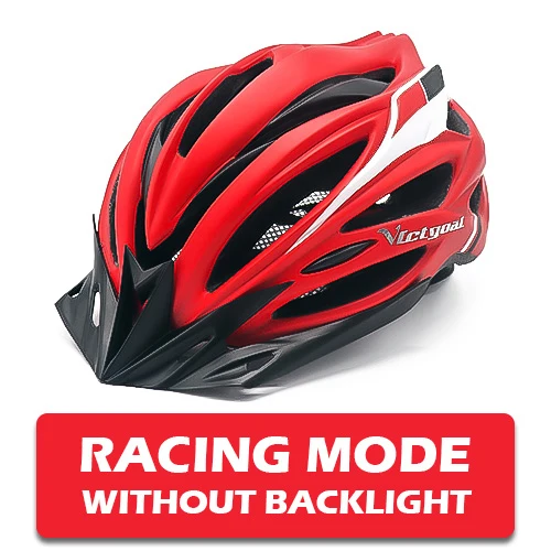 Victgoal Велосипеды Шлемы матовый черный мужчины женщины шлем велосипеда сзади свет Горная дорога велосипед отлиты Велоспорт Шлемы K1105 - Цвет: RED NO LED