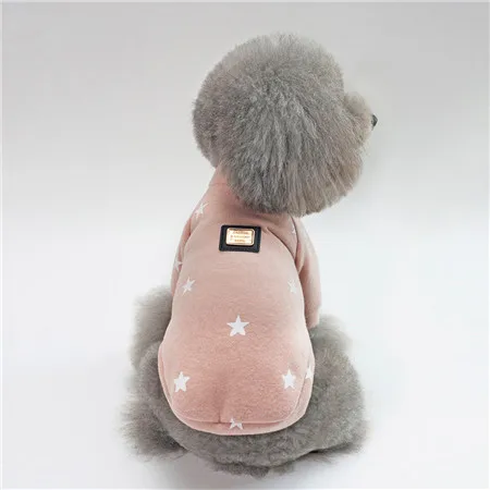 E65 милые зимние собака одежда пальто куртка звезда маленькая собака костюм Теплый Щенок с капюшоном наряд Пудель Бишон собака Костюмы одежда - Цвет: Розовый