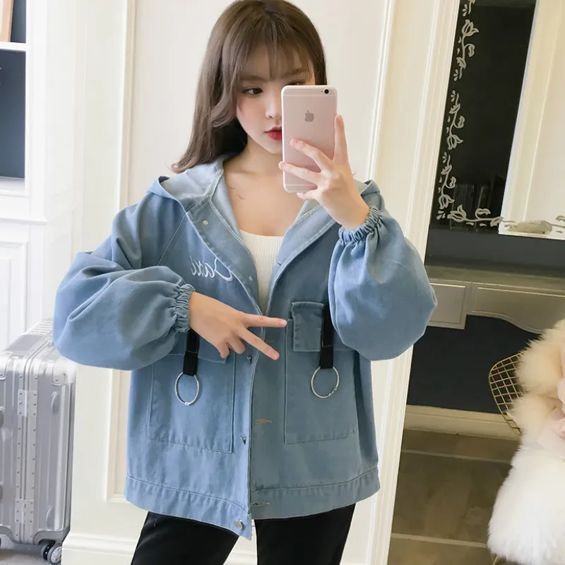 2019 spring autumn coat women Korean tide Embroidery simplicity loose Harajuku wild student short paragraph denim jacket female 2019 spring autumn coat women Korean tide Embroidery simplicity loose Harajuku wild student short paragraph denim jacket female