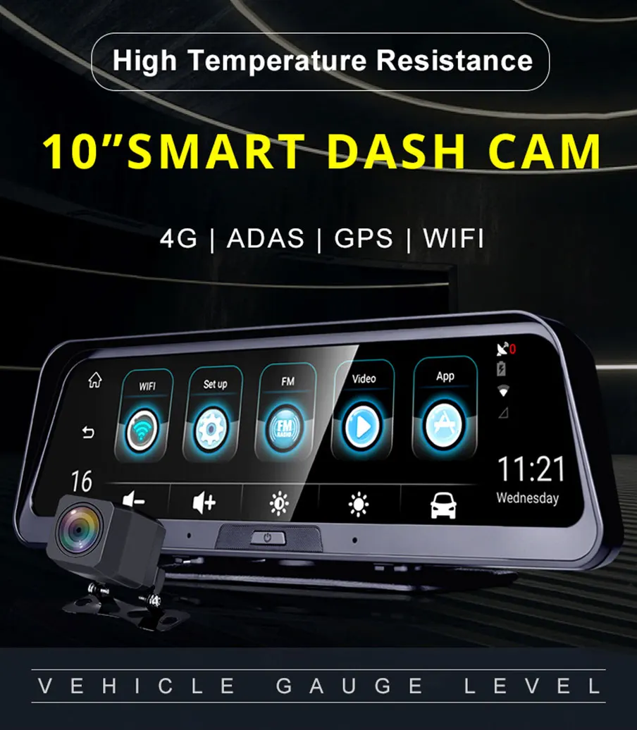 Câmera do Carro Gravador de Vídeo Câmera de Visão Anstar Traço Android Dashboard Wifi Gps Adas Carro Dvr 1080 p Registrador Auto Traseira 4g Cam 1 Cheap DVRCâmera Dash