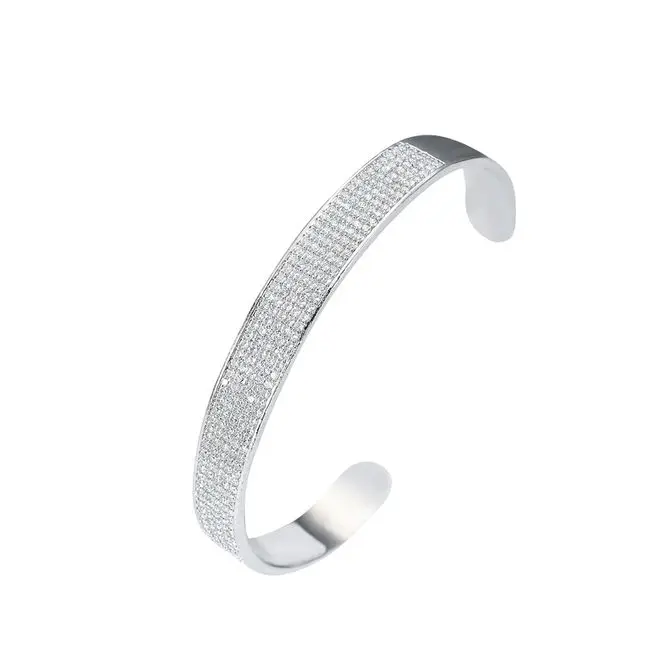 silver Bling цвета: золотистый, Серебристый браслет, медь проложить с AAA циркон ювелирные изделия подарок для женщин Девушка - Окраска металла: silver