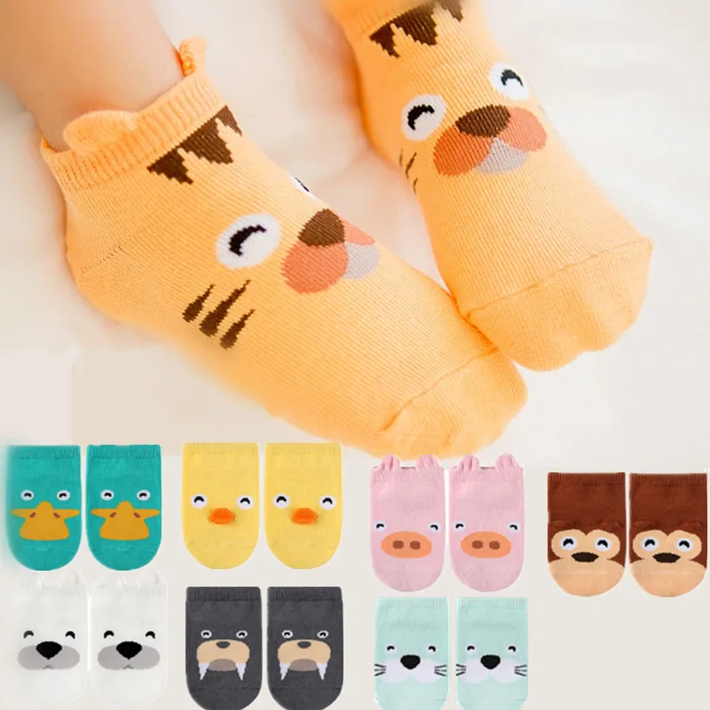 Children's socks animal cartoon cotton happy boys girls sock kids boat socks baby non-skid floor socks