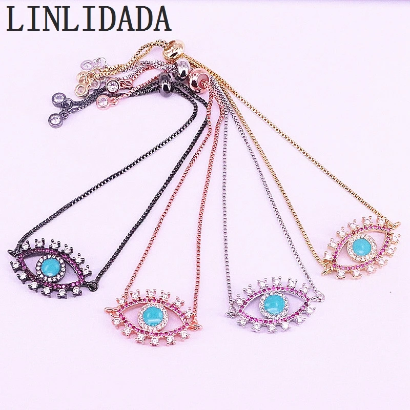 8 шт Блестящий кубический циркон CZ микро проложенный глаз Шарм Браслеты для женщин ювелирные изделия