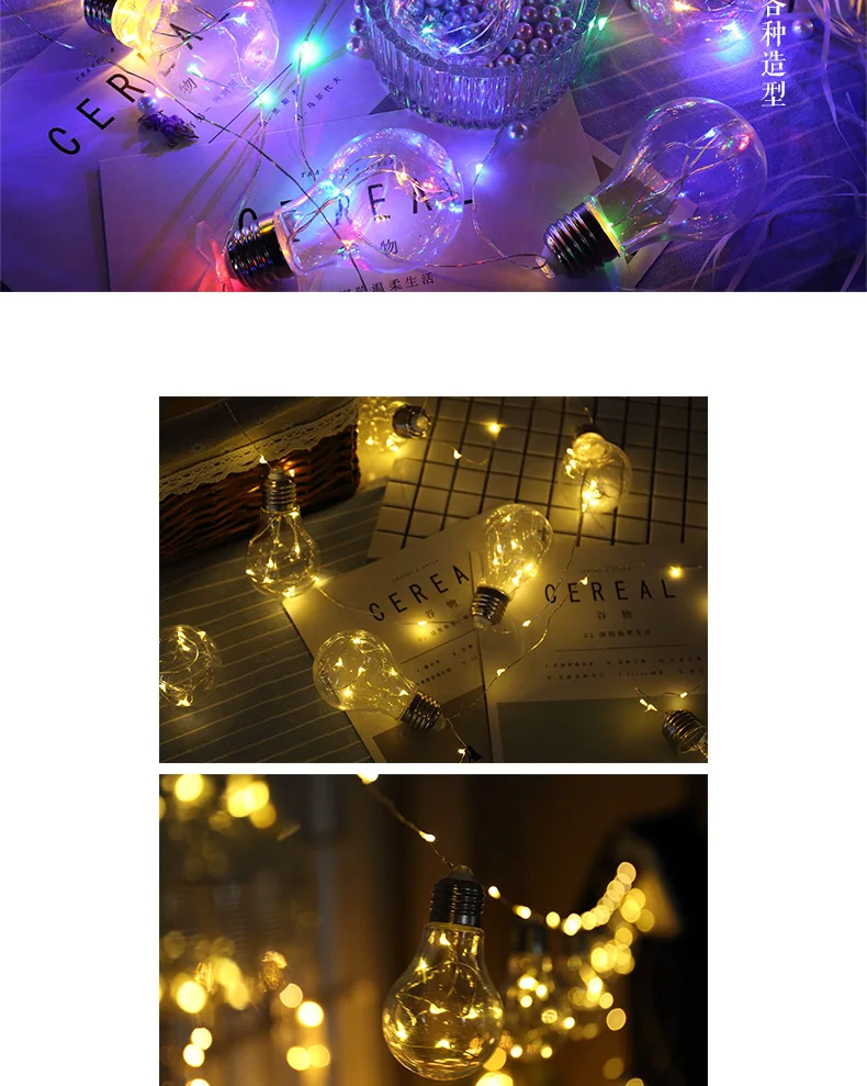 10 светодио дный Led Фея прозрачный медный провод лампы батарея работает строка огни 4,5 м светодио дный LED Декор для Рождество гирлянда год gerlyanda