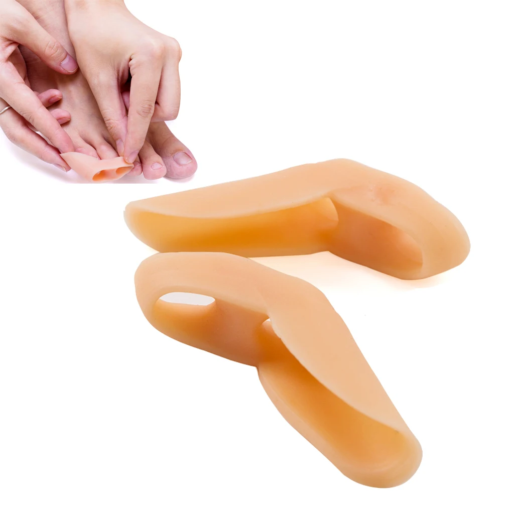 1 Pair Gel Little/Pinky Toe Straightener Separators Bunion Corrector Skin Feet Care Foot Pain Easese