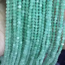 2 мм граненый Алмазный резка натуральный зеленый авантюрин камень семян круглые свободные бусины