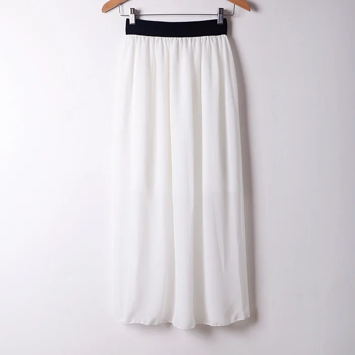 

Midi White Skirt Summer Fashions Big Swing Skirts Big Size High Waist Long Femme Solid Slim Pacthwork Solid Blue Green Skirts