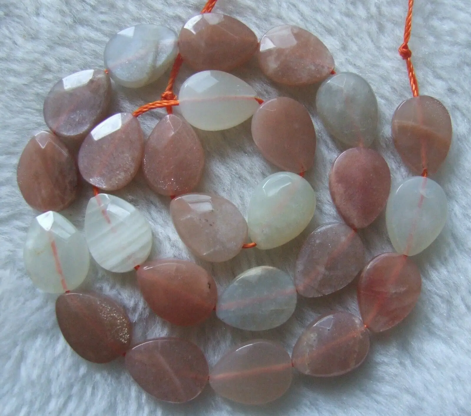 

12x16mm Natural Sunstone Faceted Pear Loose Beads 15.5Inch