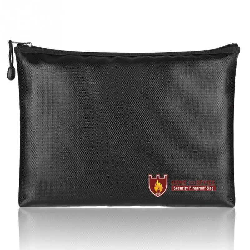 Security Fireproof Briefcase Valuables Bag Zipper Closure Document Bag Waterproof Envelope Pouch