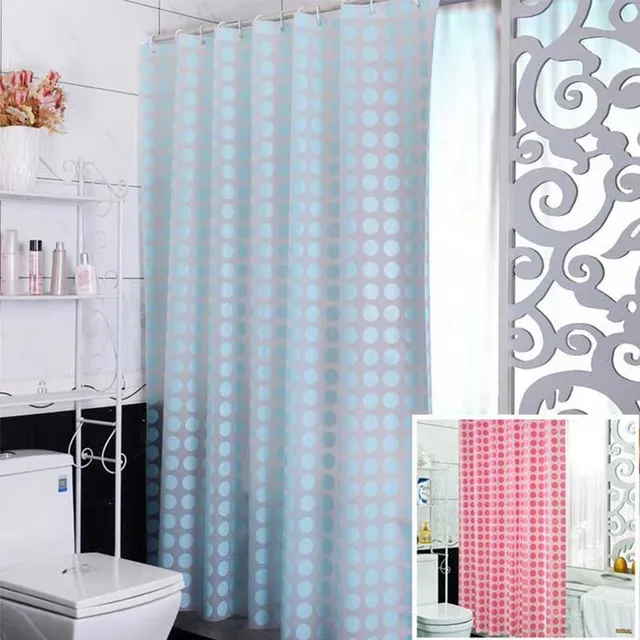 Fashion Blue PEVA Shower Curtain Waterproof Mold Proof Eco friendly
