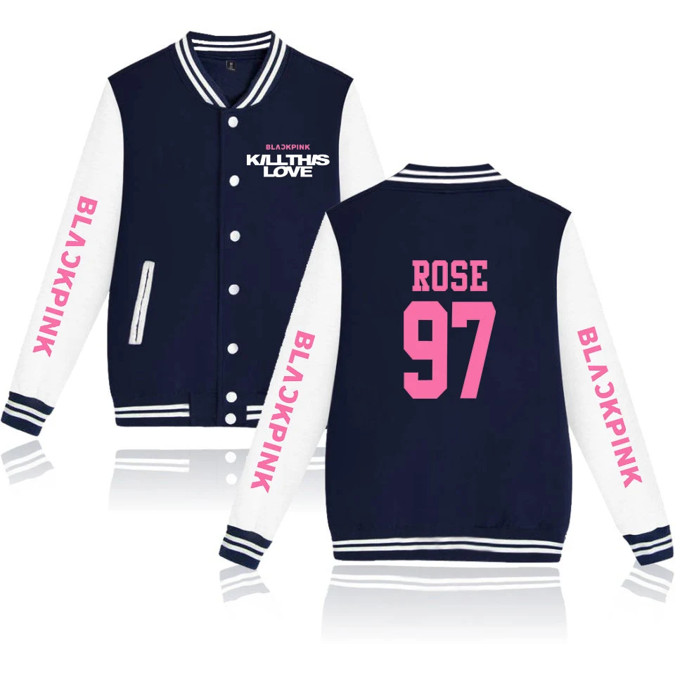 Kpop group Blackpink, новинка, 2D принт,, розовая серия, Повседневная бейсбольная Толстовка,, бейсбольная куртка, Мужская/женская одежда