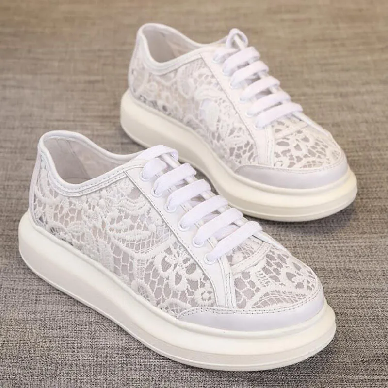 Femmes Épais Appartements Blanches 2019 Talon Semelles Compensées À Chaussures white Printemps Plate Baskets Souple Lacets Creepers black forme Beige blue Cuir En XZPwkTOuli