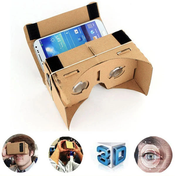 100 шт. DIY Google Cardboard виртуальной реальности VR мобильного телефона 3D просмотра очки для 5," Экран+ регулируемая головка mout ремень