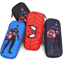 New school supplies stationery box hard pencil case high-capacity pencil case Spiderman pencil case Captain America stationery