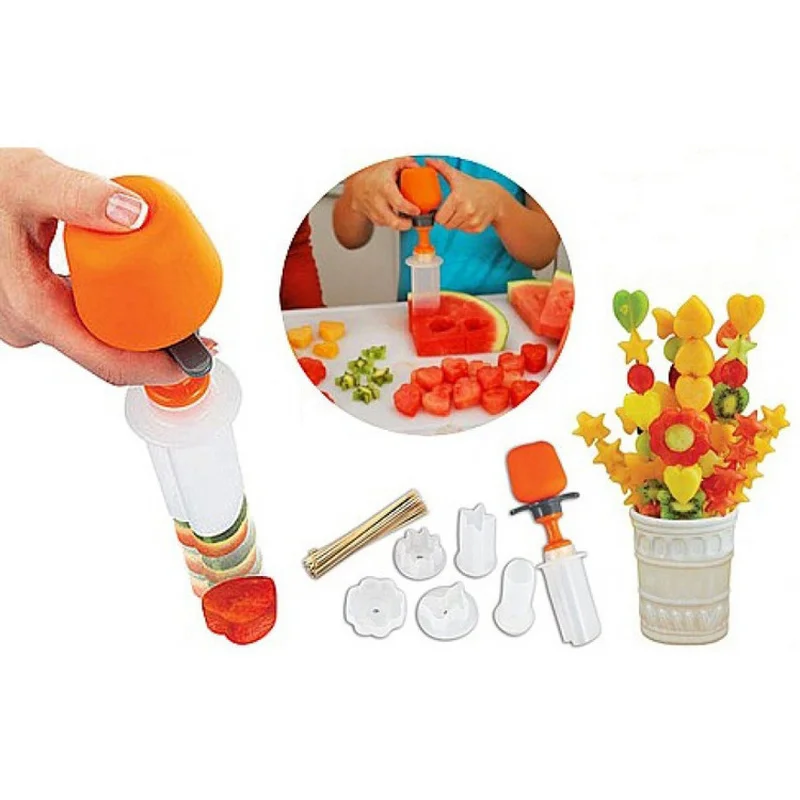 

1 Set DIY Plastic Press Fruit Creative Cutter Slicer Veggie Food Decorator Kitchen Gadgets Accessories Tools Vegetable Slicer