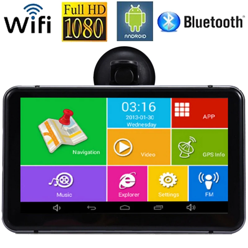 Android Car DVR GPS Navigator 7 Car GPS Navigation MTK Quad Core 512M