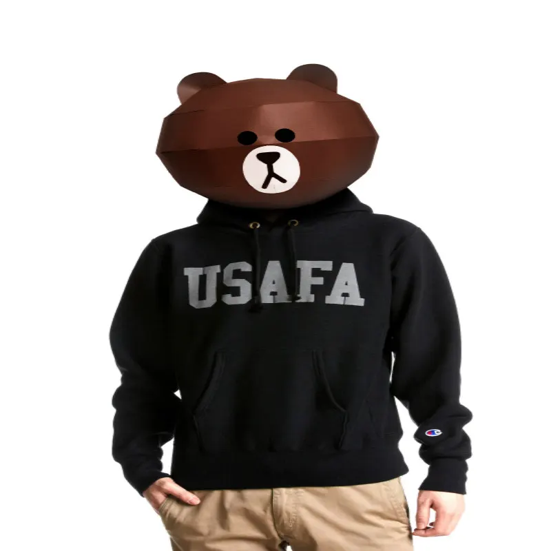 

Paper Mask 3d Brown Bear Costume Cosplay DIY Paper Craft Model Mask Christmas Halloween Prom Party Gift