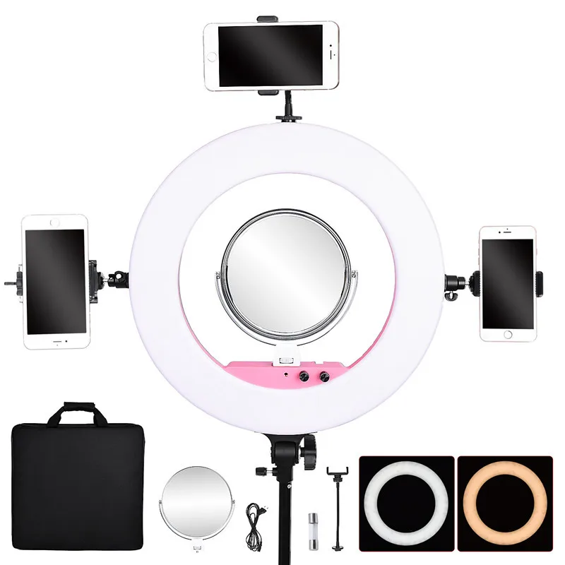  fosoto 18 inch FT-R480 Bi-color photographic lighting 3200-5800K 48W Led Ring LIght Lamp & Tripod S - 32967247180