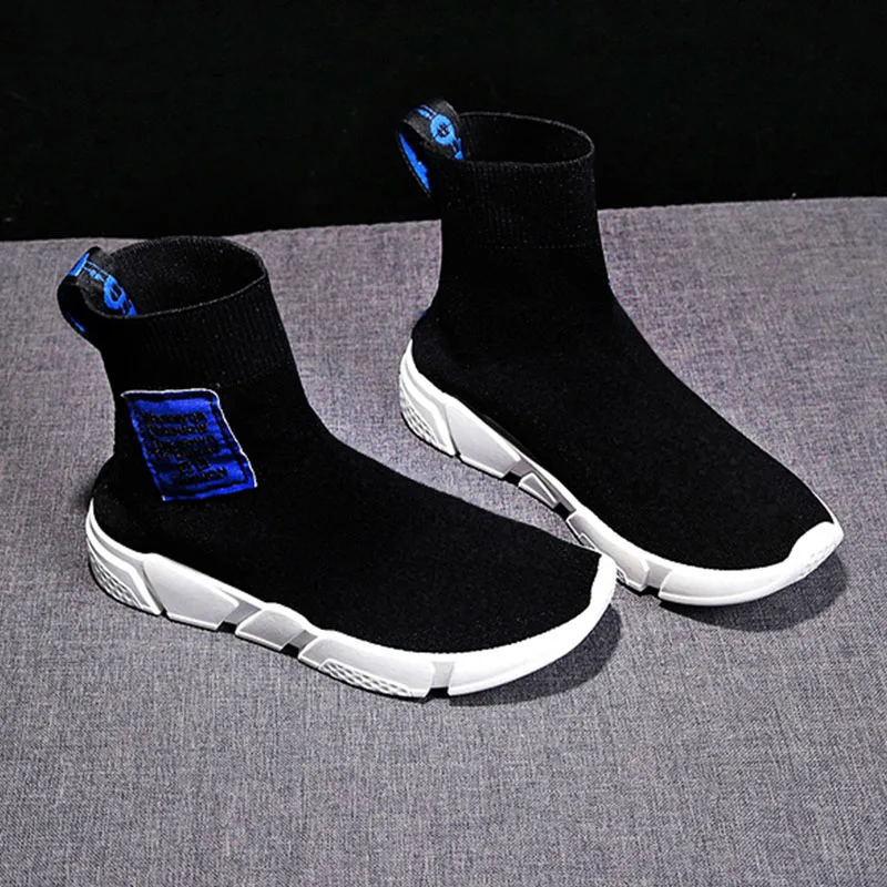 Bomlight/размер 47; высокие эластичные тканевые туфли для пары; мужские кроссовки; мужские носки; кроссовки; мужские теннисные туфли на толстой подошве; Masculino Adulto - Цвет: Blue E