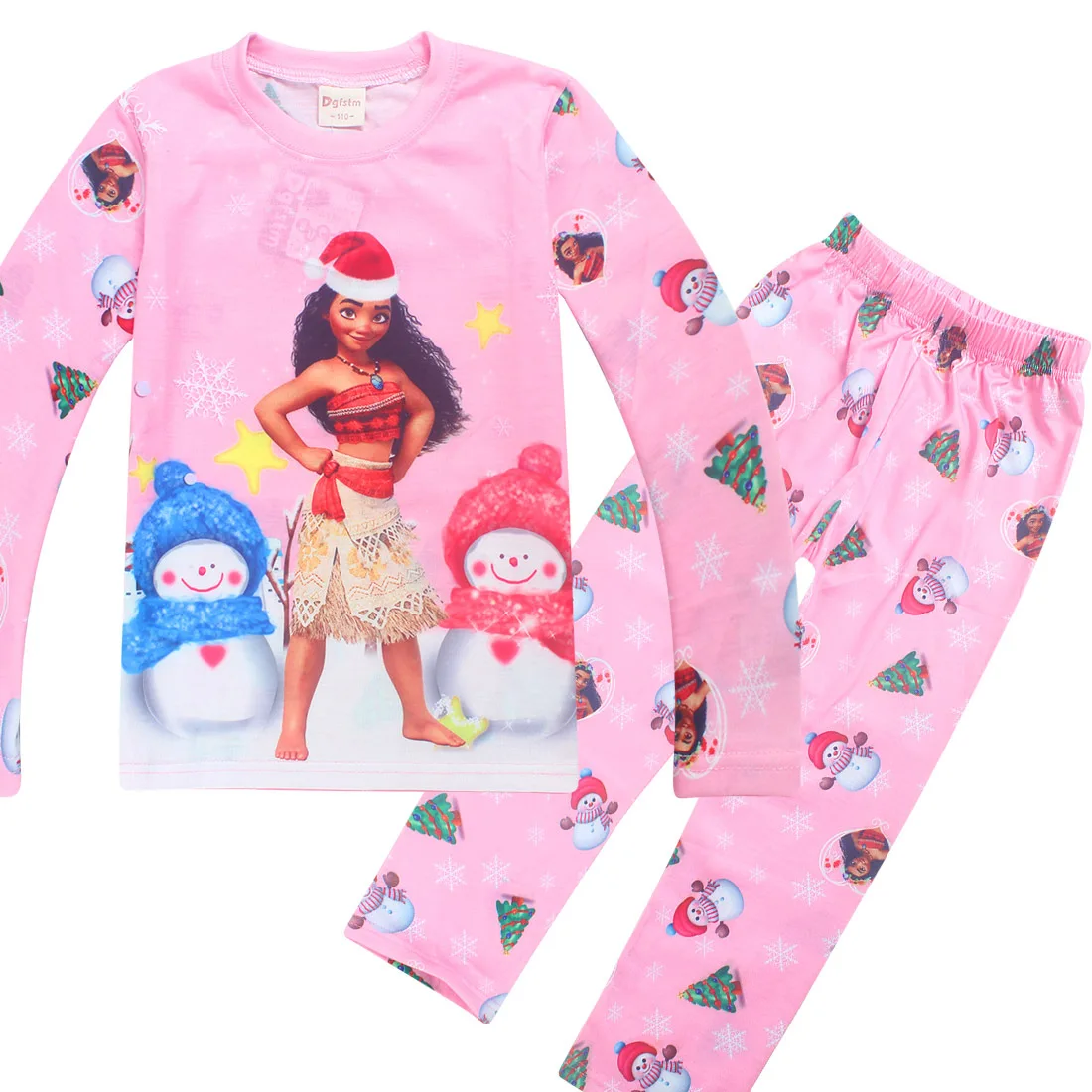 Kids Girls Pajamas Sets Princess Pyjamas Children Christmas Pijama Moana Vaiana Sleepwear Home Clothing Cartoon Cotton Clothing _ -