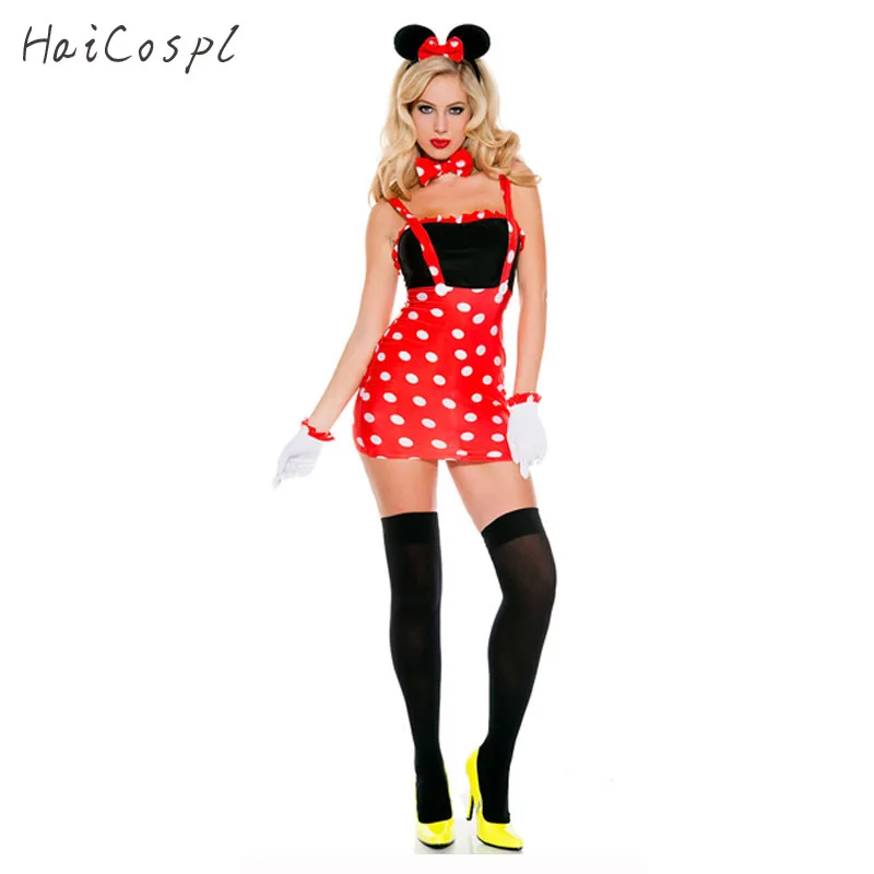 Dot Mouse Cosplay Costumes Halloween Women Sexy Dancing Dress Fantasy