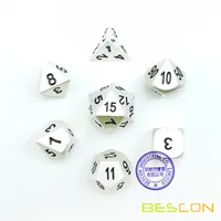 Bescon RPG Metal Dice Set of 7 Matt Pearl Silver Effect Solid Metal Polyhedral RPG Role Playing Game Dice 7pcs Set 2