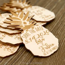 Сохранить дату деревянные магниты, ананас на заказ, тропический Свадебный магнит, пользовательские сохранить дату Свадебный магнит s