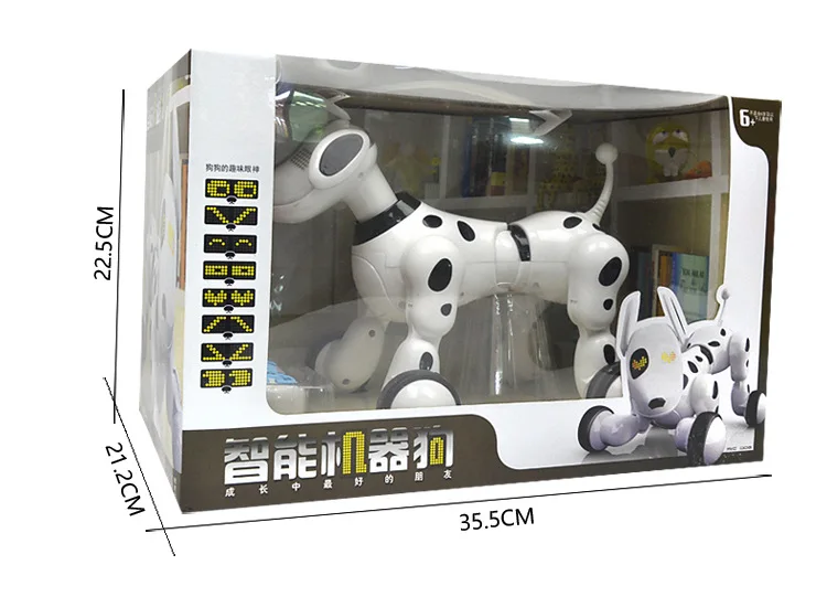 Подарок на день рождения, Рождество, радиоуправляемая прогулочная собака, 2,4G, беспроводной пульт дистанционного управления, умная собака, электронный питомец, обучающая детская игрушка, робот - Цвет: Original packing box