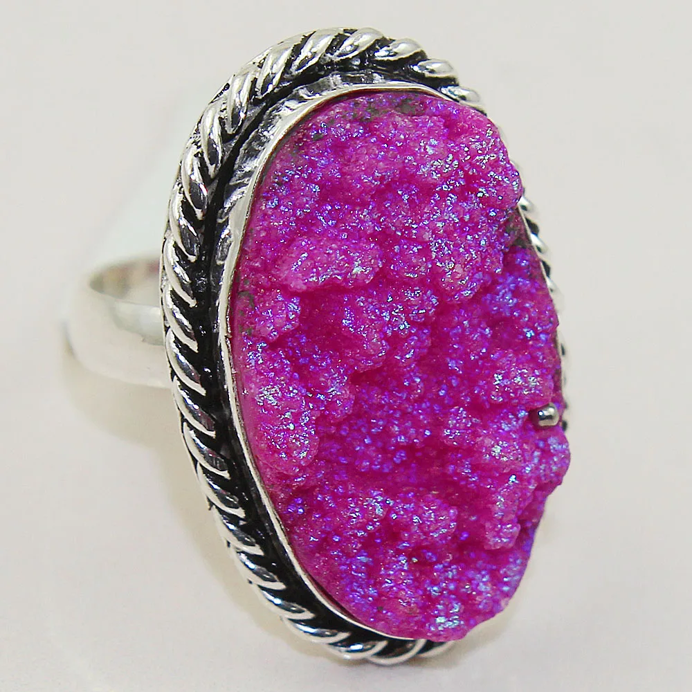 

Druzy Ring Silver Overlay over Copper , Size: 9.5, R0764