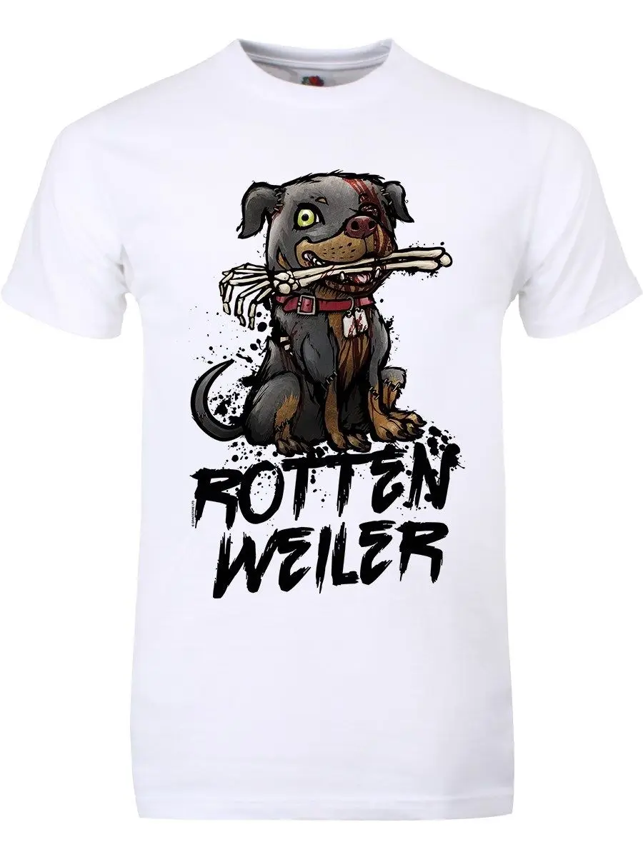 Zombie Petz Rotten Weiler мужская белая футболка с принтом Мужская коротким рукавом и