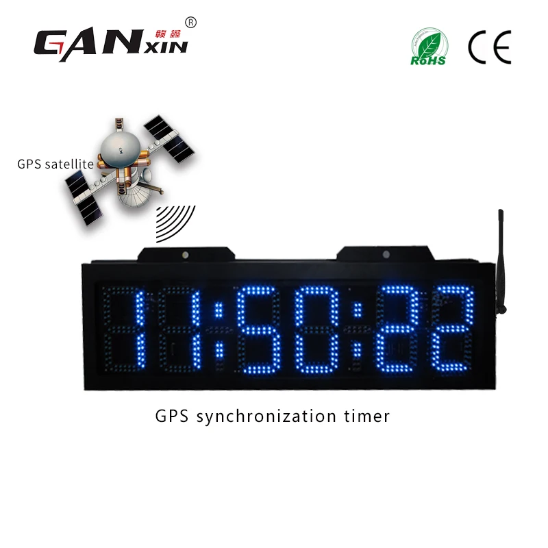 [GANXIN]Hot sell 6 Digits GPS synchronization large led outdoor digital