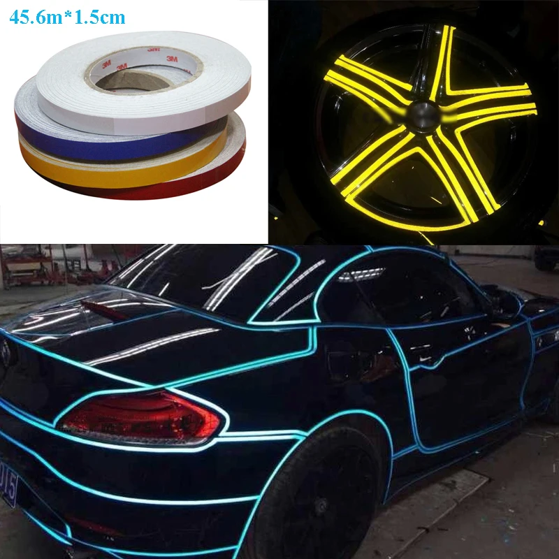 Buy 45.6M*1.5CM Car Styling Super Reflective Strip Car