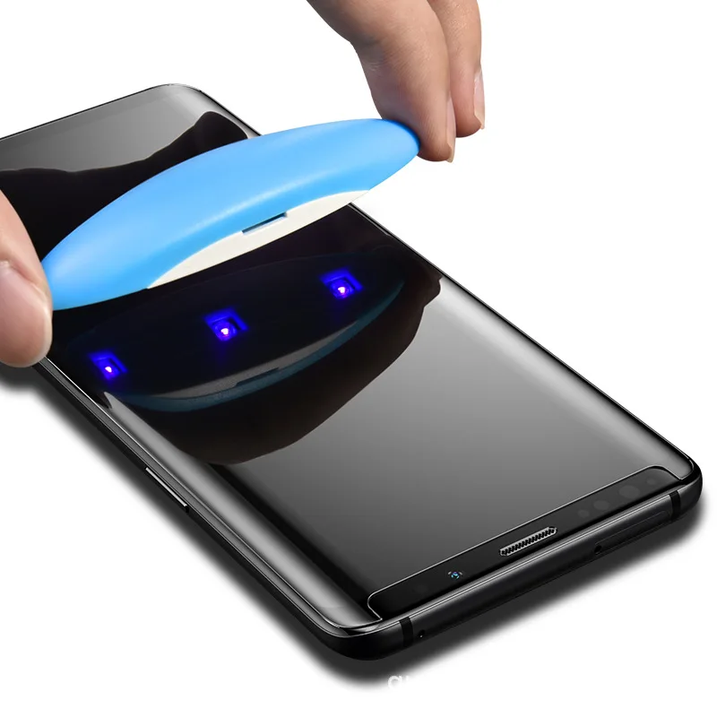 100 шт. 3D УФ нано жидкая Защита экрана для Galaxy S10 Plus закаленное стекло Полный Клей S8